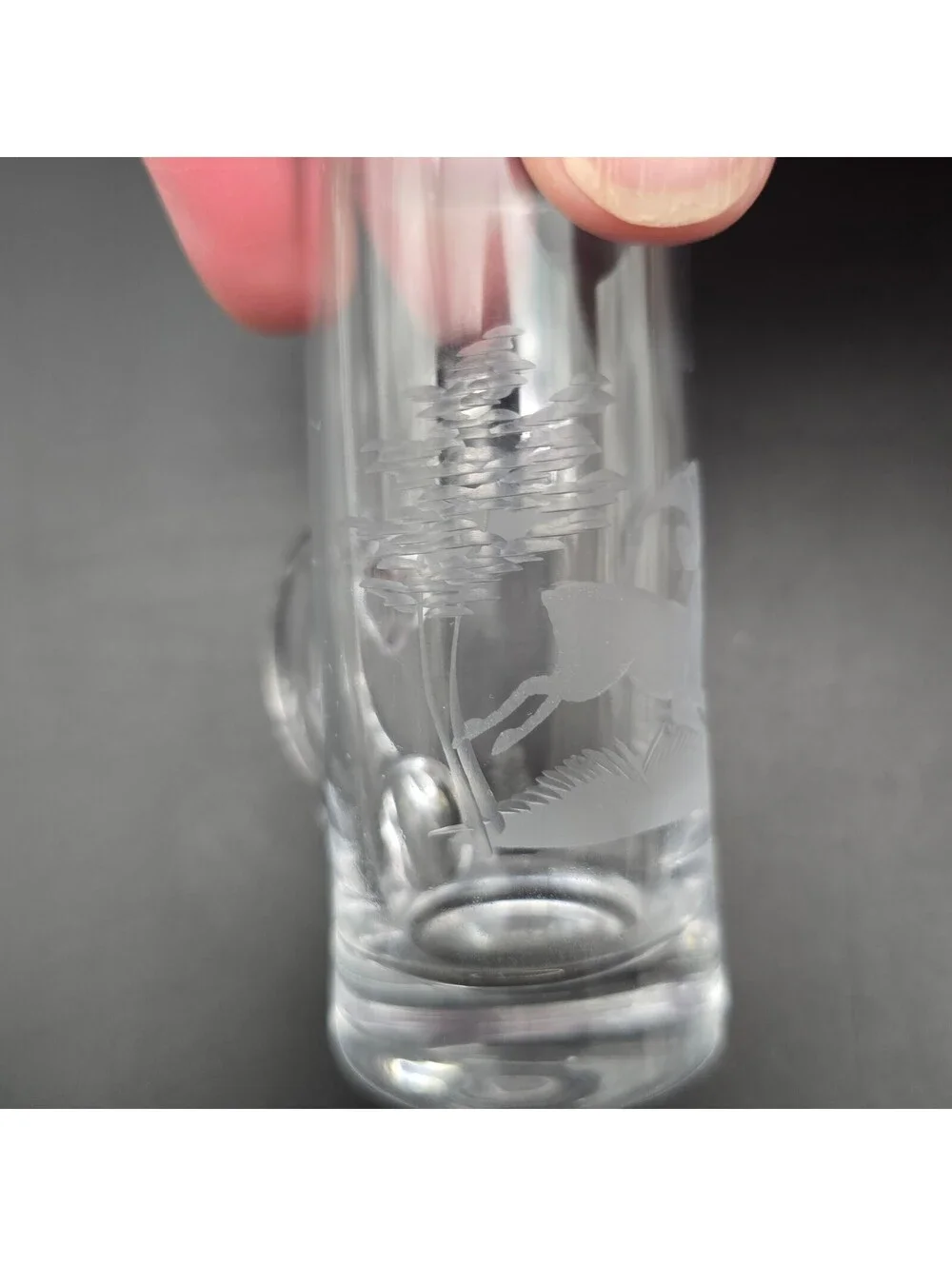 Vintage European Hand Engraved Schnapps Shot Glasses Wildlife Alpine Hunting Set